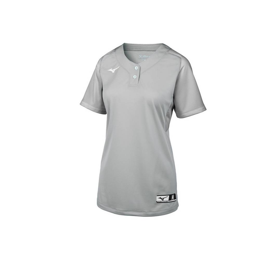 Camisas Mizuno Softball Aerolite 2-Button - Mulher - Cinzentas - HSPLZ5078